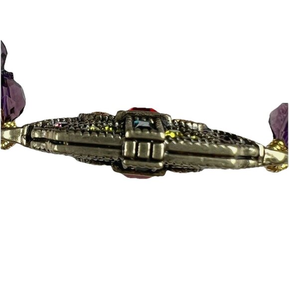 Heidi Daus Multi Color Multi Stone Crystal Necklace 48"L 2.9 Oz Signed Designer - Picture 8 of 13